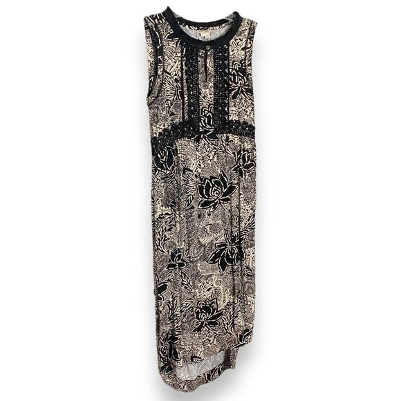 Anthropologie Holding Horses Suraja Black Tan High Low Sleeveless Midi Women’s 0 - Picture 4 of 13